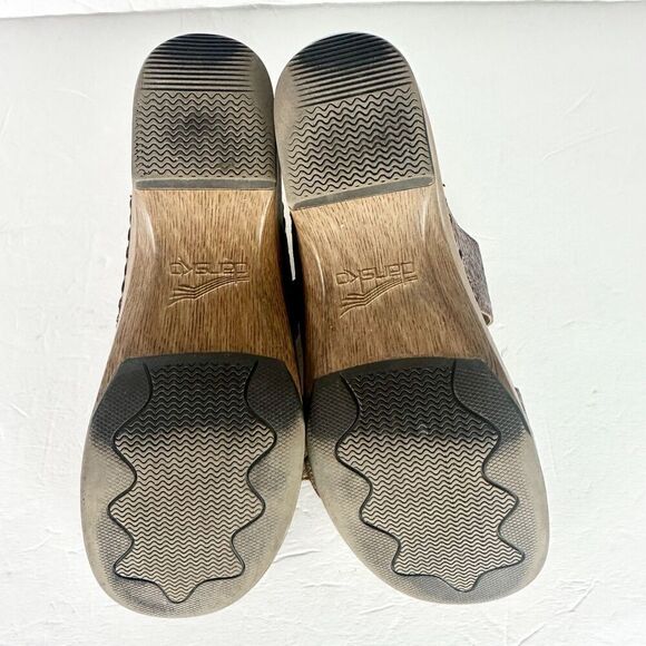 Dansko Sophie Tooled Leather Sandal Clog Size 41 US 10.5-11 Brown Buckle Comfort - Picture 9 of 10